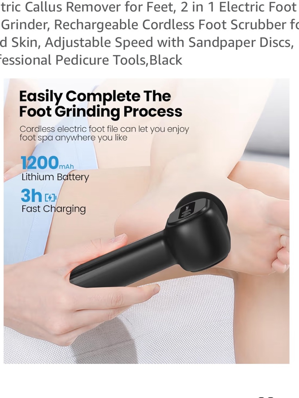 Black Handheld Percussion Massage Gun with Charging Base - Picture 4 of 17
